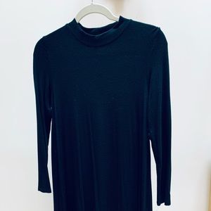 Girls Mock-neck Black Dress